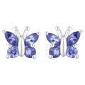 Natural Tanzanite Butterfly Earrings 0.92 Carats Sterling Silver