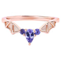 Tanzanite Bat Ring 0.26 Carats Gold Plated Silver