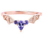 Tanzanite Bat Ring 0.26 Carats Gold Plated Silver