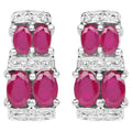 Natural Ruby Earrings 3.18 Carats Sterling Silver