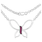 Ruby Butterfly Pendant 0.08 Carats Sterling Silver