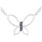 Tanzanite Butterfly Pendant 0.08 Carats Sterling Silver