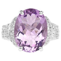 Amethyst Ring With White Topaz 8.94 Carats Sterling Silver