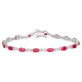 Ruby Bracelet With Diamonds 3.6 Carats 14K White Gold