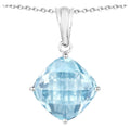 Blue Topaz Pendant 11 Carats Sterling Silver