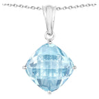 Blue Topaz Pendant 11 Carats Sterling Silver