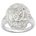 Diamond Ring 1.04 Carats Sterling Silver