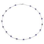 Tanzanite Necklace 5.92 Carats Sterling Silver