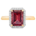 Rubellite Ring With Diamonds 2.72 Carats 14K Yellow Gold
