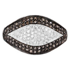 Champagne Diamond Leaf Ring With White Diamonds 0.46 Carats Sterling Silver
