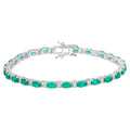 Emerald Bracelet With Diamonds 4.96 Carats 14K White Gold
