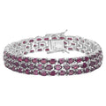 Natural Rhodolite Garnet Wide Tennis Bracelet 31 Carats 110 Gemstones