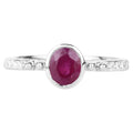 Ruby Ring With Diamonds 0.96 Carats 14K White Gold