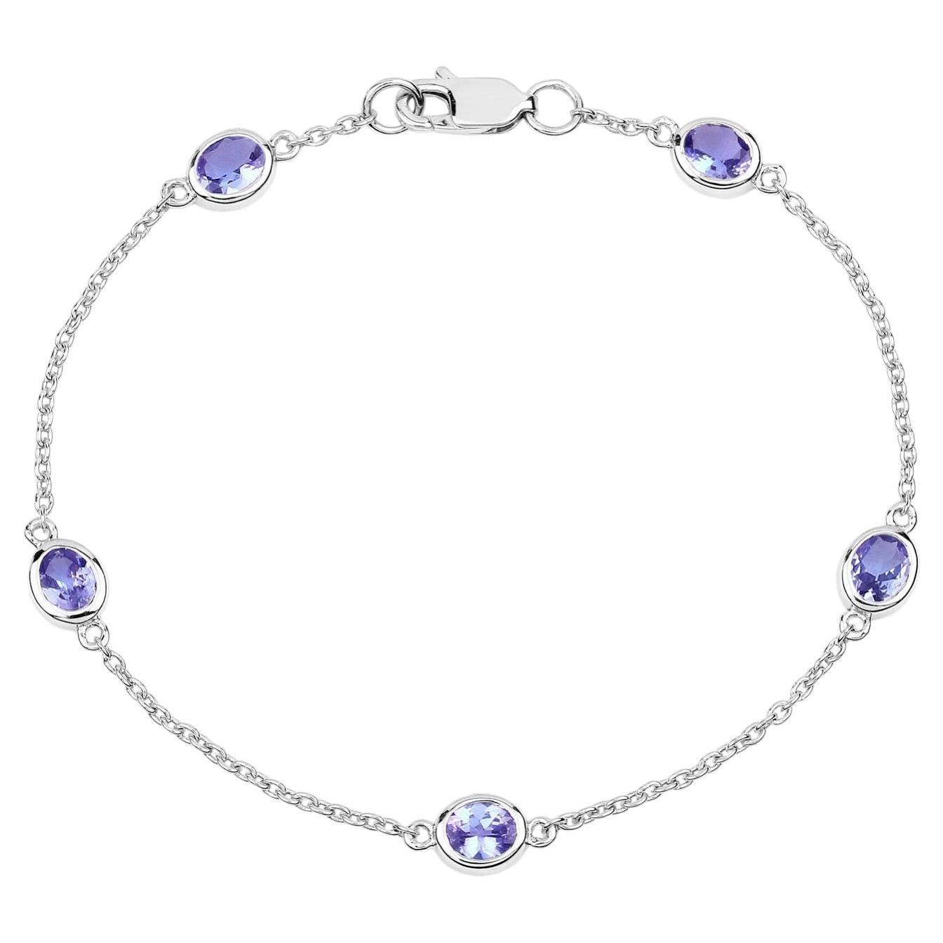 Tanzanite Bracelet 1.64 Carats Sterling Silver