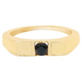 Black Diamond Ring 0.24 Carats Gold Plated Silver