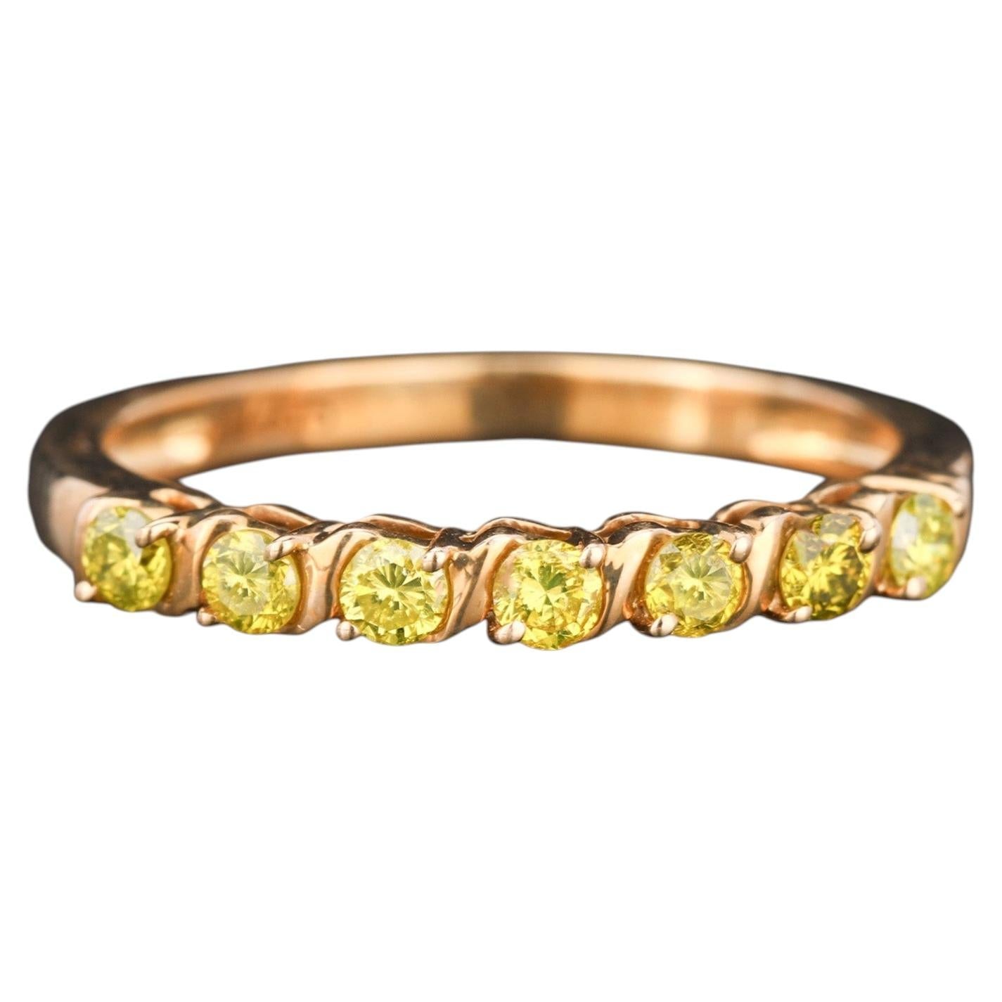 Yellow Diamond Ring 0.31 Carats 9K Yellow Gold