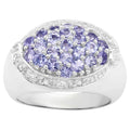 Tanzanite Ring With White Topaz 1.61 Carats Sterling Silver