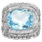 Multicolor Topaz Ring 5.34 Carats Sterling Silver