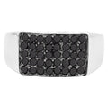 Black Diamond Ring 0.42 Carats Sterling Silver