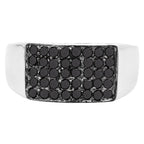 Black Diamond Ring 0.42 Carats Sterling Silver
