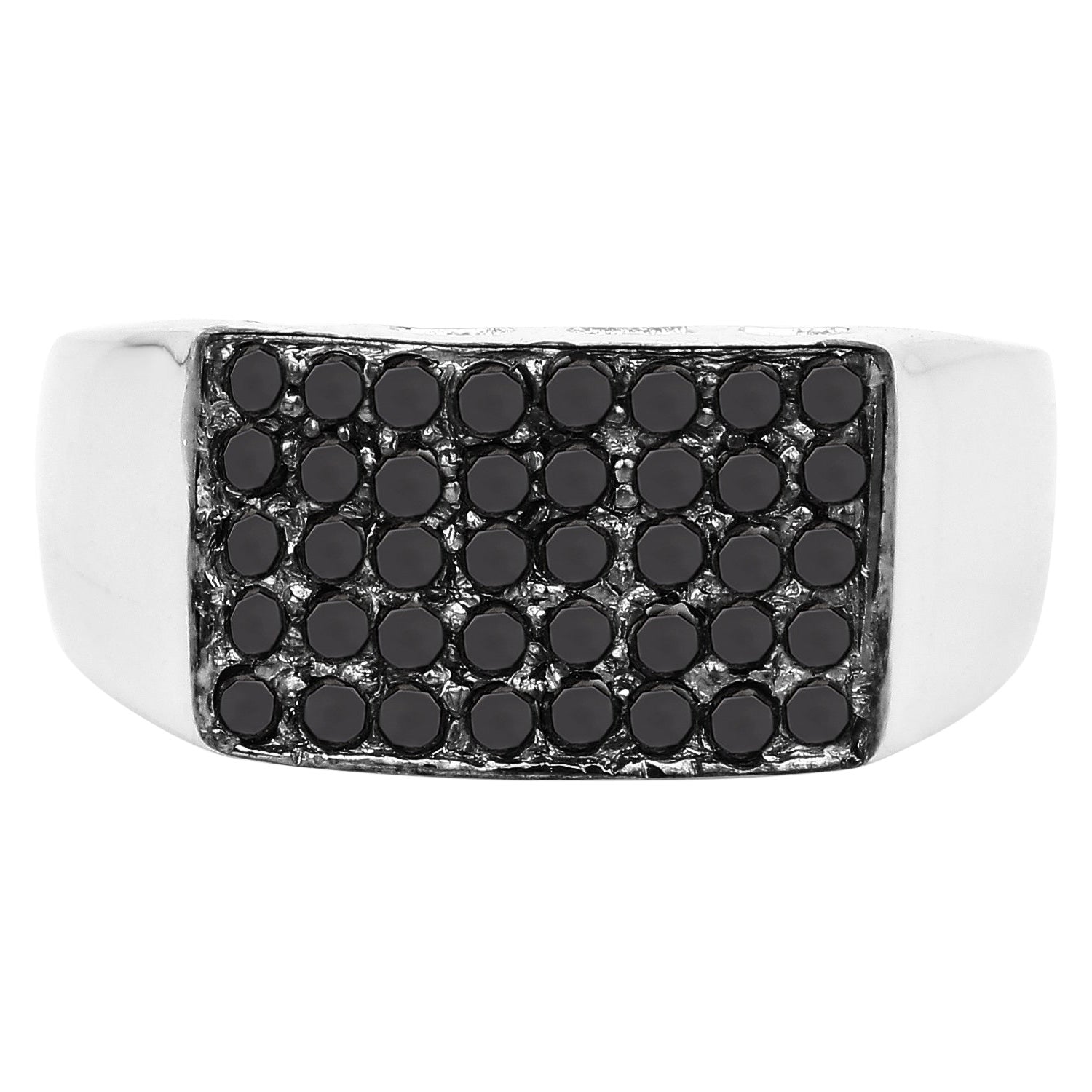 Black Diamond Ring 0.42 Carats Sterling Silver