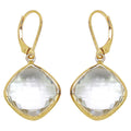 Crystal Quartz Earrings 21.6 Carats Gold Plated Silver