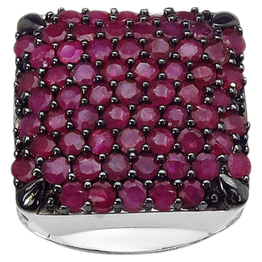 Ruby Ring 2.82 Carats Sterling Silver