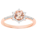 Morganite Ring With Diamonds 0.67 Carats 14K Rose Gold