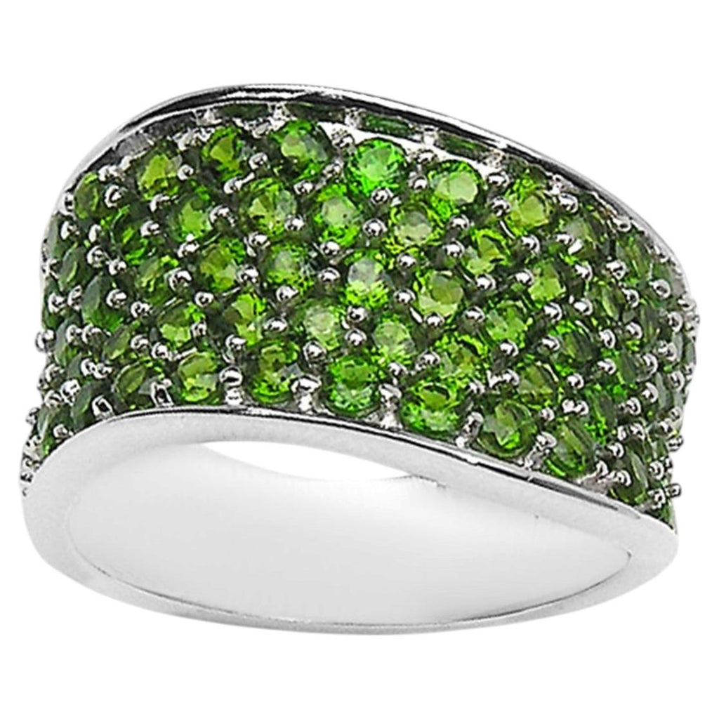 Chrome Diopside Ring 2.42 Carats Sterling Silver