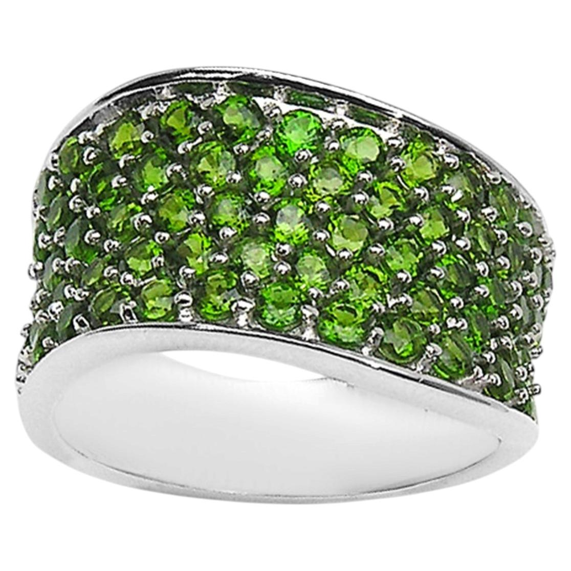 Chrome Diopside Ring 2.42 Carats Sterling Silver