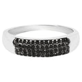 Black Diamond Ring 0.2 Carats Sterling Silver