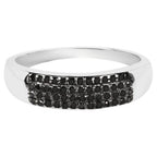 Black Diamond Ring 0.2 Carats Sterling Silver