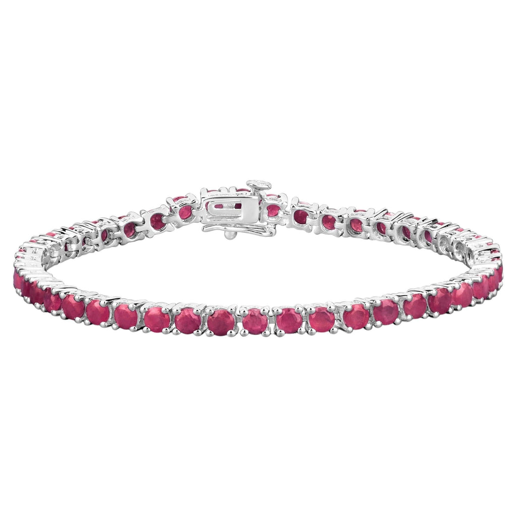 Ruby Bracelet 8.78 Carats Sterling Silver