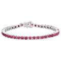 Ruby Bracelet 8.78 Carats Sterling Silver