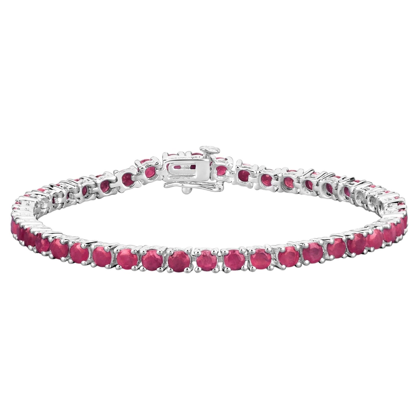 Ruby Bracelet 8.78 Carats Sterling Silver