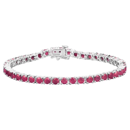 Ruby Bracelet 8.78 Carats Sterling Silver