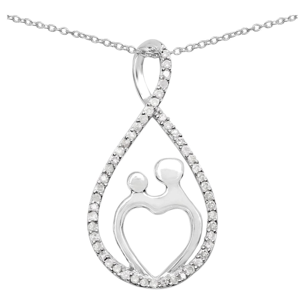 Diamond Pendant 0.32 Carats Sterling Silver