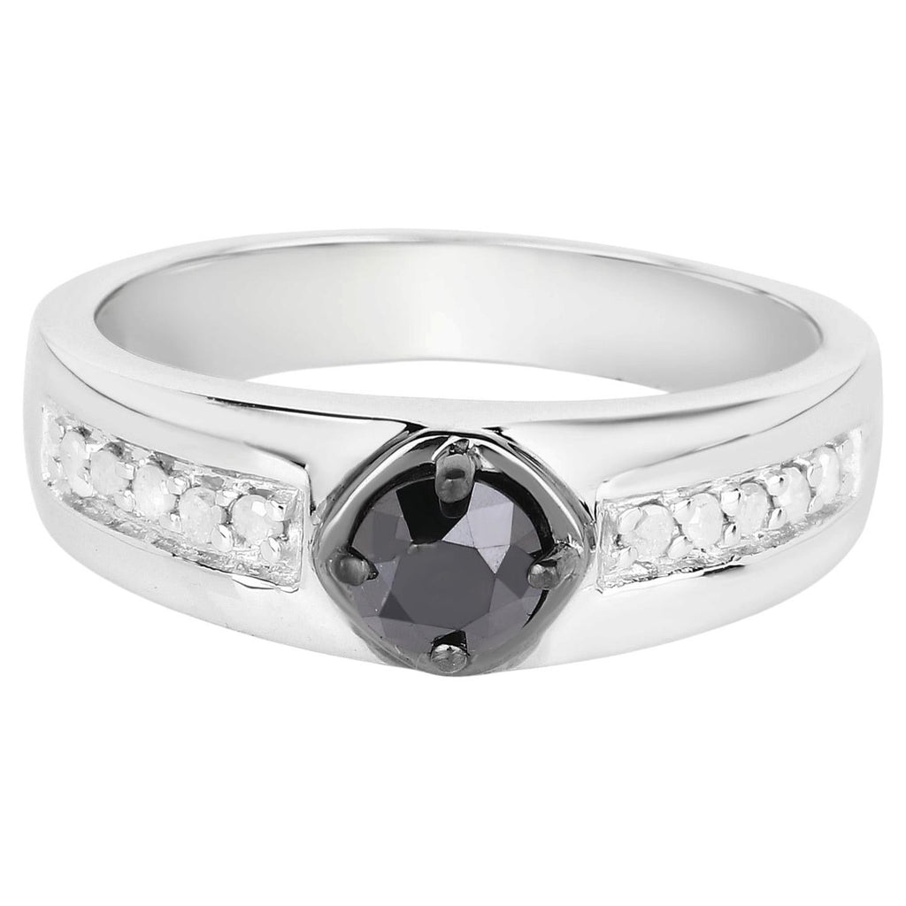 Multicolor Diamond Ring 0.62 Carats Sterling Silver