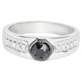 Multicolor Diamond Ring 0.62 Carats Sterling Silver