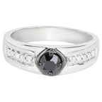 Multicolor Diamond Ring 0.62 Carats Sterling Silver