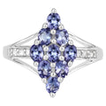 Tanzanite Ring With White Topaz 1.68 Carats Sterling Silver