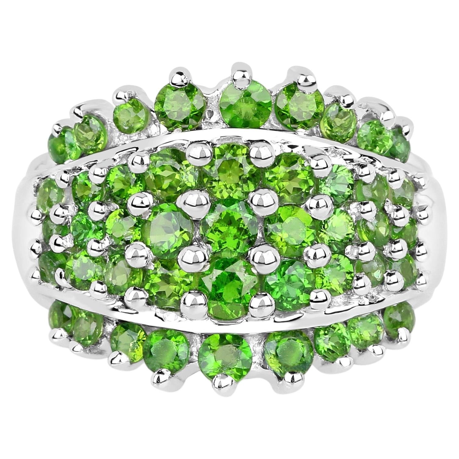 Chrome Diopside Ring 2.4 Carats Sterling Silver