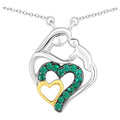 Emerald Mom Pendant 0.22 Carats Gold Plated Silver