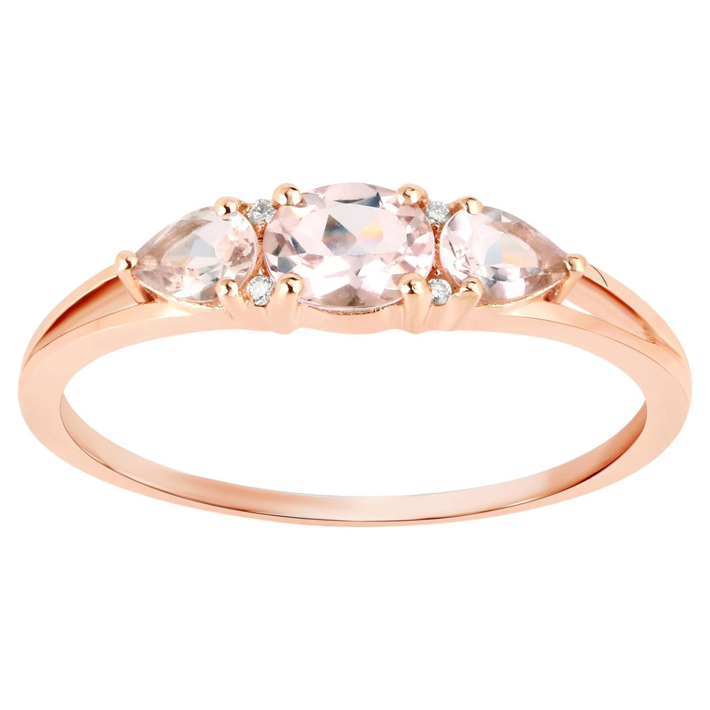 Morganite Ring With Diamonds 0.51 Carats 10K Rose Gold