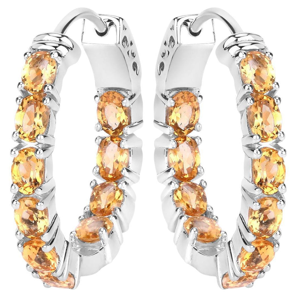 Citrine Earrings 3.18 Carats Sterling Silver