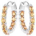 Citrine Earrings 3.18 Carats Sterling Silver