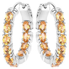 Citrine Earrings 3.18 Carats Sterling Silver