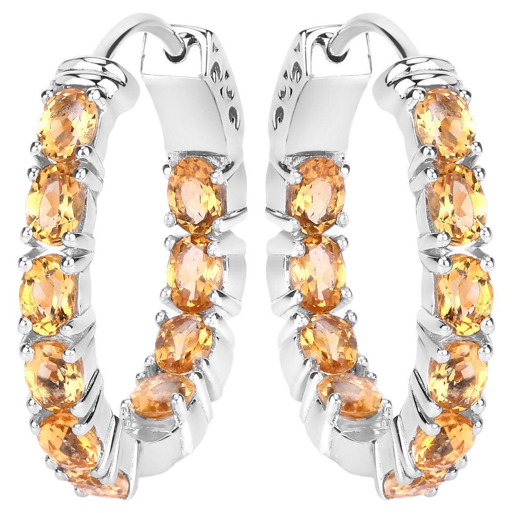 Citrine Earrings 3.18 Carats Sterling Silver