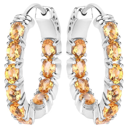 Citrine Earrings 3.18 Carats Sterling Silver