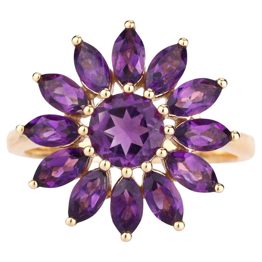 Amethyst Ring 2.53 Carats 9K Yellow Gold